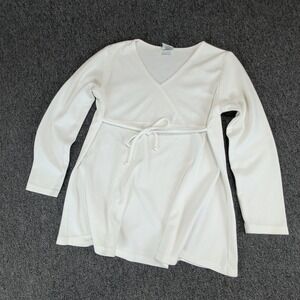 Take Nine Women Maternity‎ Wrap Top Small White Long Sleeve V-Neck USA